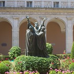 A statue of Benedict in the gardens of the Abbey of Montecassino.