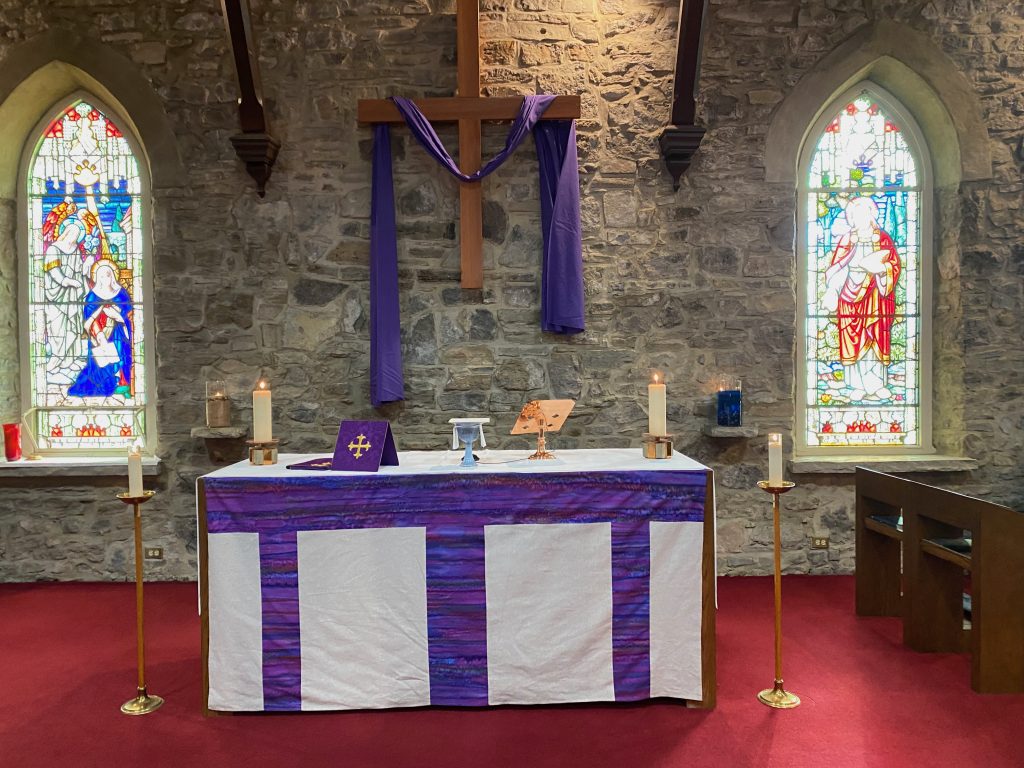 Nativity's main altar, dressed on Ash Wednesday for Lent
