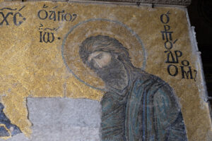 A mosaic from the Hagia Sophia depicting John the Baptiser.